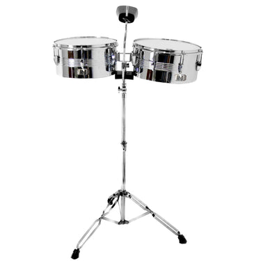 Timbales Lm Drums Tm2-1 Con Atril Y Cencerro De 13 Y 14 Pulgadas